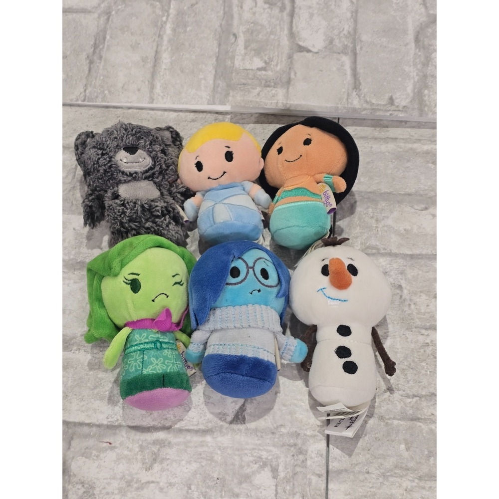 Hallmark Itty Bittys Plush‎ Mixed Lot Elsa Jasmine Olaf Cowardly Lion Inside Out